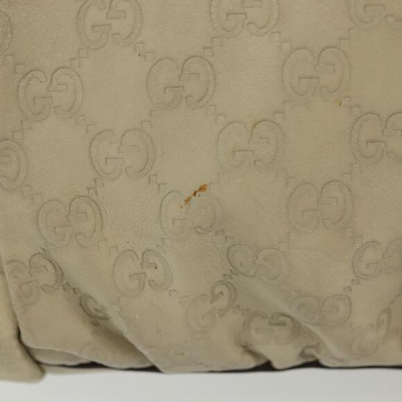 GUCCI GG Canvas Guccissima Hand Bag Leather Ivory Gold - Picture 4 of 16